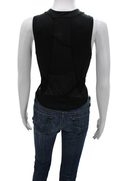 Lululemon Women Cropped Sleeveless Tank Crewneck Black Nylon Blend Size S