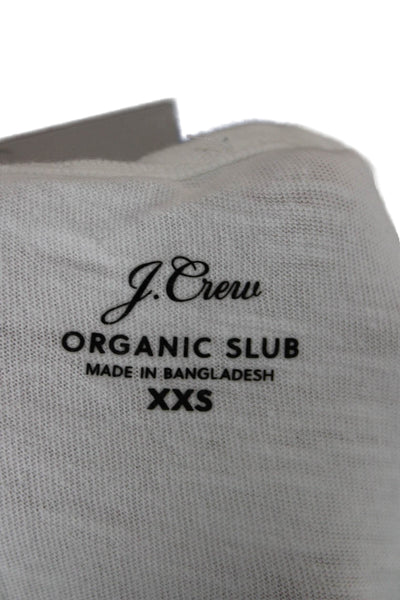J Crew Women White Cotton Basic Sleeveless Tank Round Neck Size 2XS