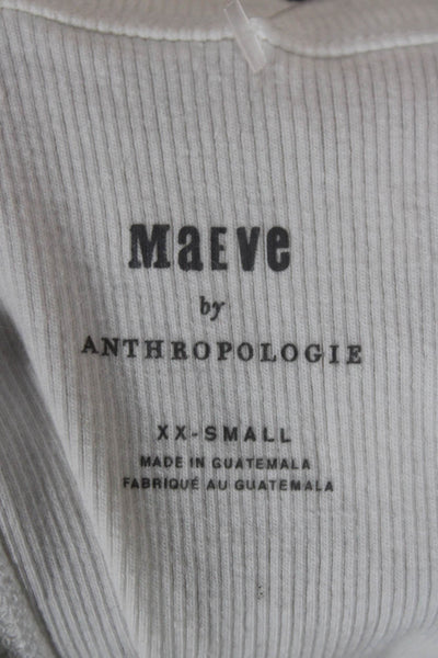 Maeve Anthropologie Women White Cropped Tank Crewneck Size 2XS