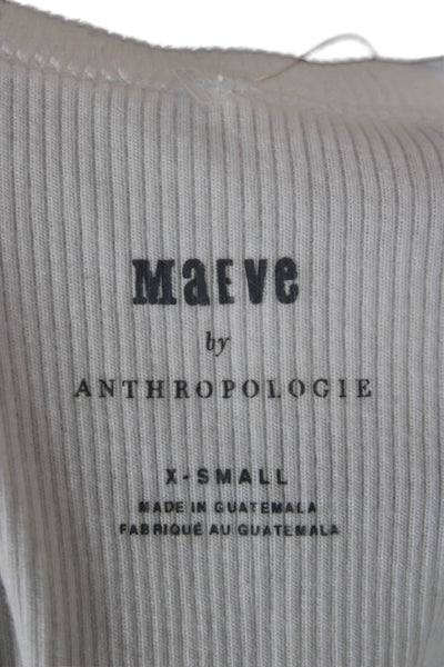 Maeve Anthropologie Women Cropped Sleeveless Tank White Crew Neck Size XS