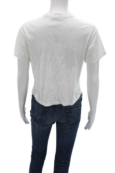 ATM Womens Cropped Basic Cotton Crew Neck Short Sleeve T-Shirt Size XS
