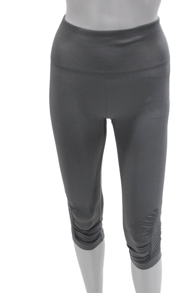 Lululemon Womens Cropped Capri Leggings Gray Nylon Blend Size 4