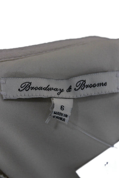 Broadway & Broome Women Beige Silk Tank Dress V-Neck Sleeveless Boho Size 6