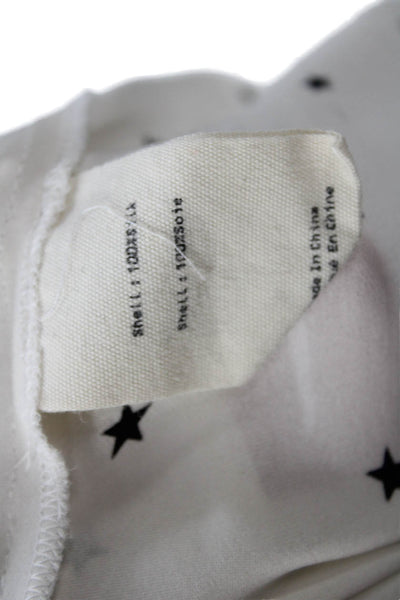 L'Agence Womens White Collared Button Up Viscose Long Sleeve Blouse Size M