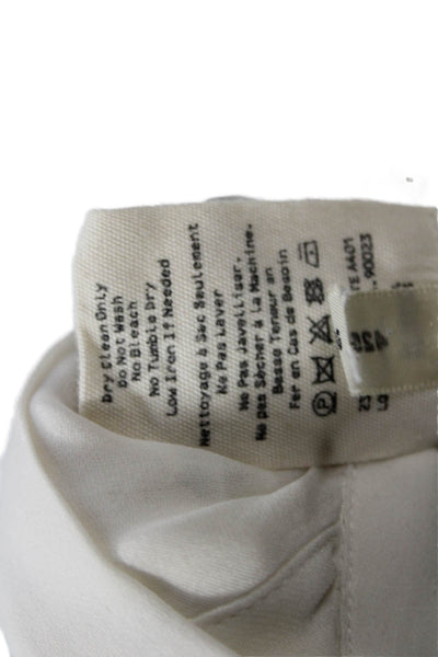 L'Agence Womens White Collared Button Up Viscose Long Sleeve Blouse Size M