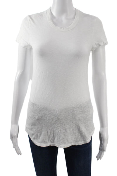 Standard James Perse Women Basic White Short Sleeve T-Shirt Pima Viscose Size 2