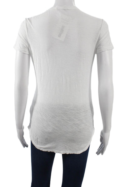 Standard James Perse Women Basic White Short Sleeve T-Shirt Pima Viscose Size 2