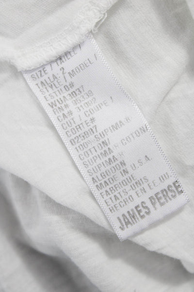 Standard James Perse Women Basic White Short Sleeve T-Shirt Pima Viscose Size 2