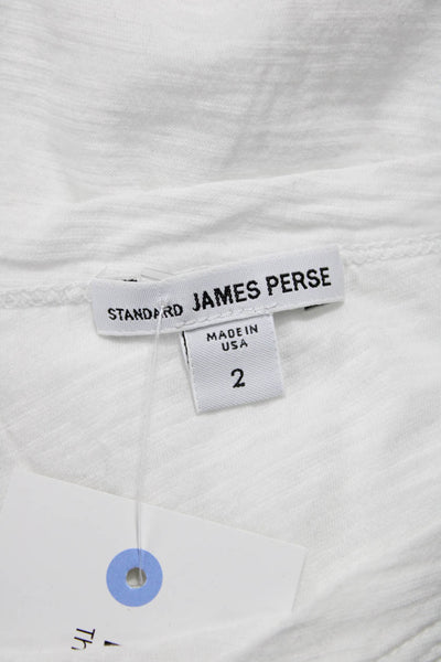 Standard James Perse Women Basic White Short Sleeve T-Shirt Pima Viscose Size 2