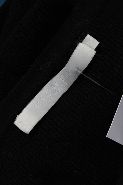 One Grey Day Unisex Henley Black Cotton Long Sleeve Size S