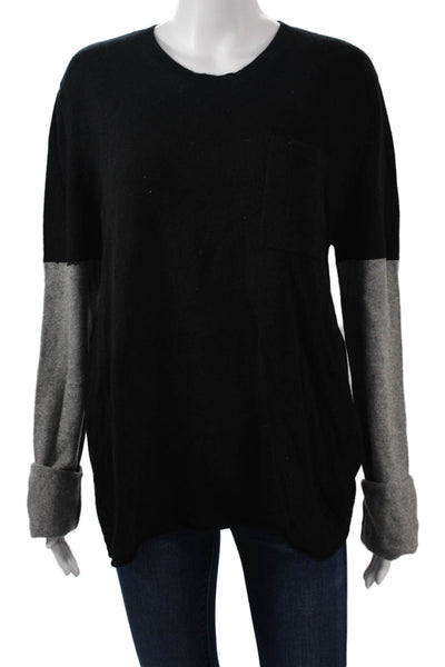ATM Unisex Black Cashmere Pullover Sweater Round Neck Size XL