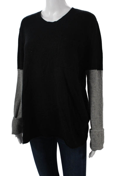 ATM Unisex Black Cashmere Pullover Sweater Round Neck Size XL
