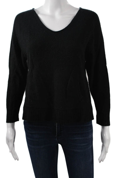 Nili Lotan Unisex Black 100% Cashmere V Neck Pullover Sweater Size XS