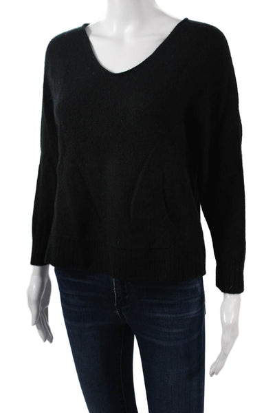 Nili Lotan Unisex Black 100% Cashmere V Neck Pullover Sweater Size XS