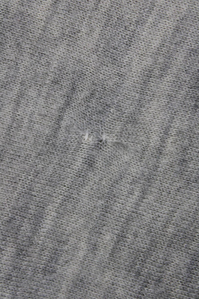 ATM Unisex 100% Cashmere Pullover Sweater Gray Round Neck 3/4 Sleeve Size M