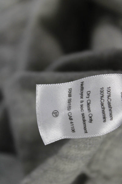 ATM Unisex 100% Cashmere Pullover Sweater Gray Round Neck 3/4 Sleeve Size M