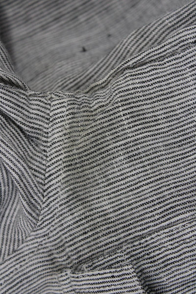 Standard James Perse Women Striped Gray Button-Up Top 3/4 Sleeve Size 1