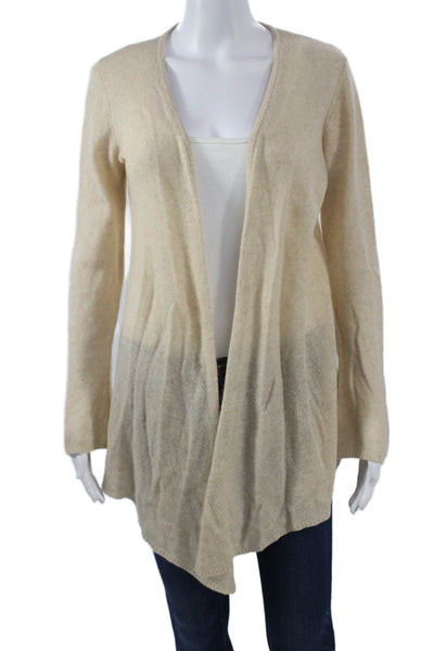 Minnie Rose Unisex Cardigan 100% Cashmere Beige Long Sleeve Size S