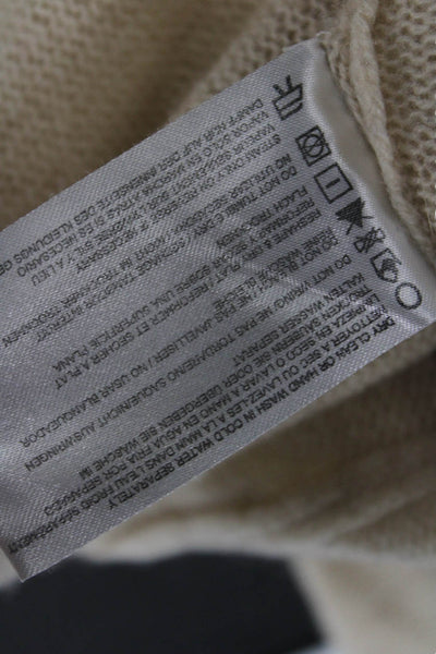 Minnie Rose Unisex Cardigan 100% Cashmere Beige Long Sleeve Size S