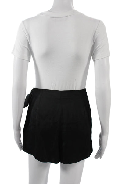 Zara Women Mini Wrap Skort Black Poly Blend Size S