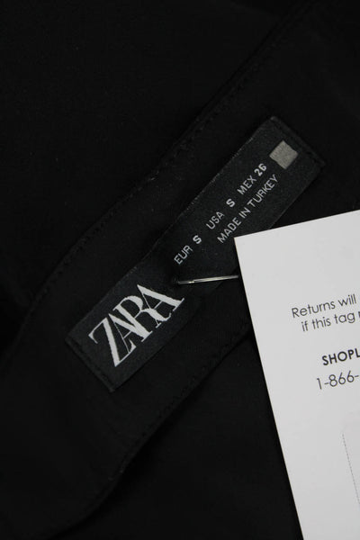 Zara Women Mini Wrap Skort Black Poly Blend Size S