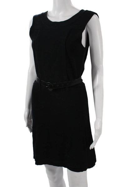 Alice + Olivia Women Sheath Sweater Dress Black Cotton Sleeveless Size S