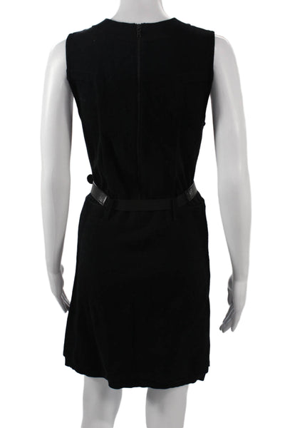 Alice + Olivia Women Sheath Sweater Dress Black Cotton Sleeveless Size S