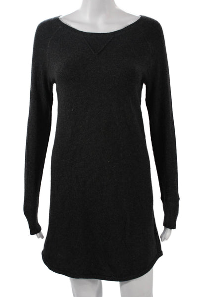 360 Cashmere Women Sweater Dress Dark Gray Long Sleeve Size XS