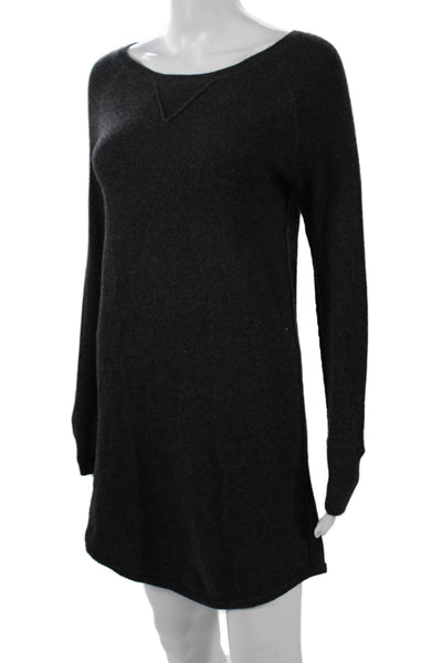 360 Cashmere Women Sweater Dress Dark Gray Long Sleeve Size XS