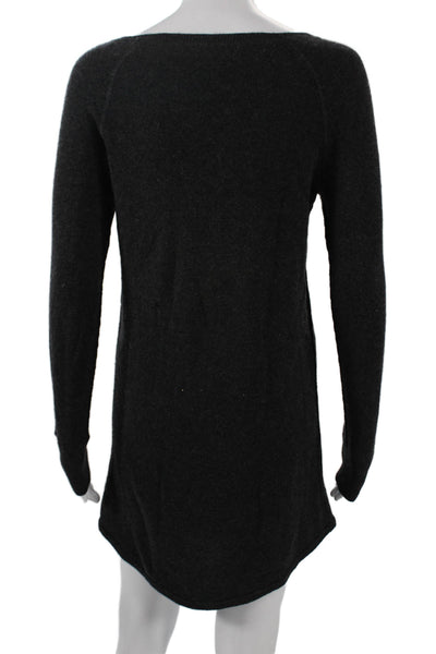 360 Cashmere Women Sweater Dress Dark Gray Long Sleeve Size XS