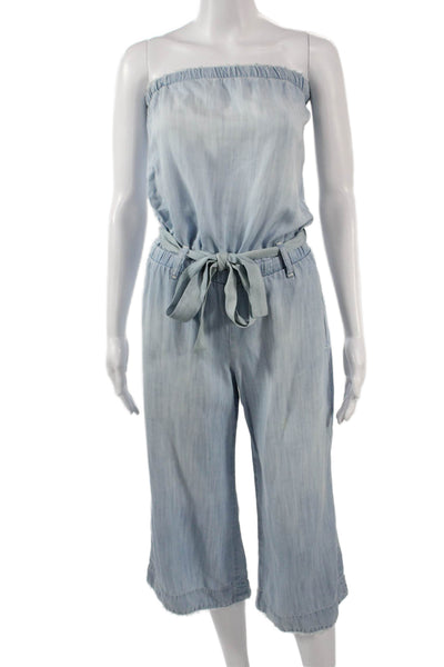 Bella Dahl Women Strapless Light Blue Sleeveless Jumpsuit Size XS