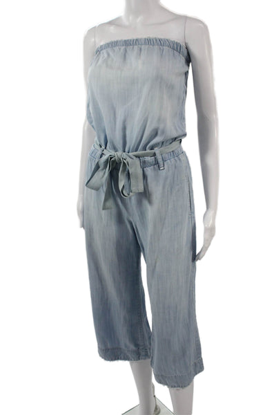 Bella Dahl Women Strapless Light Blue Sleeveless Jumpsuit Size XS