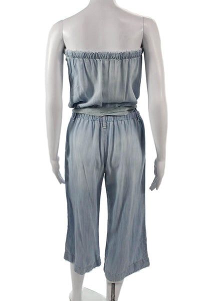 Bella Dahl Women Strapless Light Blue Sleeveless Jumpsuit Size XS