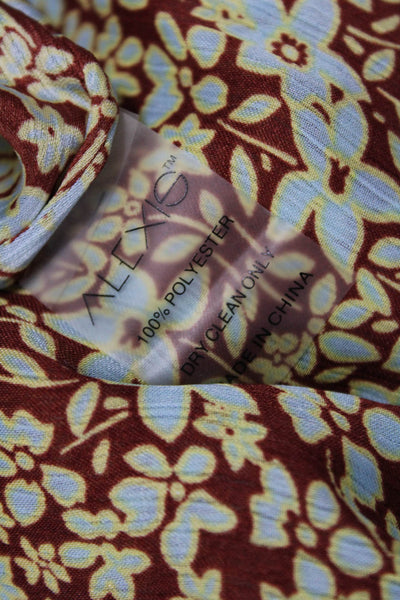 Alexis Women Peasant Maxi Pants Brown Floral 100% Polyester Size S