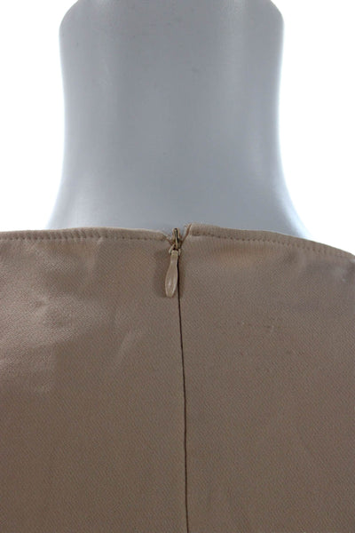 Zara Woman Womens Sheath Dress Beige Mid-Calf Zip Rayon Blend Size S