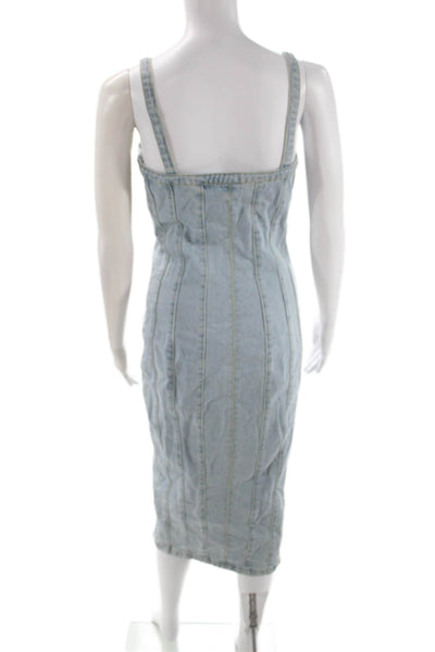 Birger Christensen Womens Bodycon Pencil Dress Light Blue Cotton Midcalf Size 4
