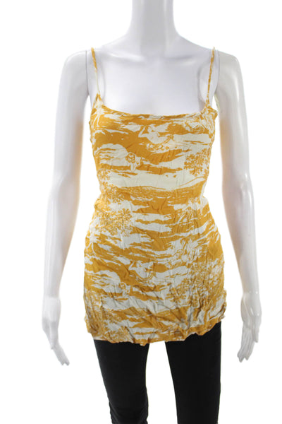 FP Movement Women Cropped Camisole Tan V-Neck Long Sleeve Tie Size XS