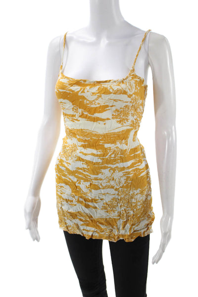 FP Movement Women Cropped Camisole Tan V-Neck Long Sleeve Tie Size XS