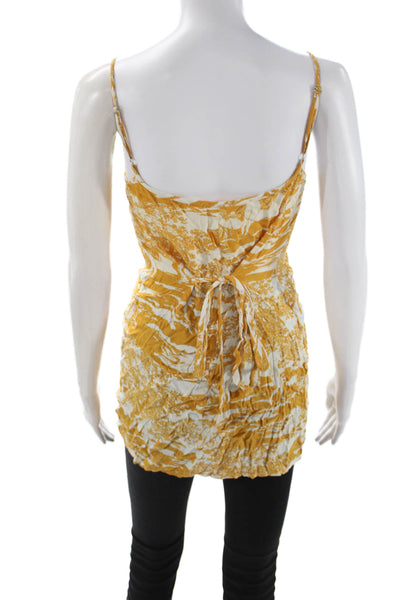 FP Movement Women Cropped Camisole Tan V-Neck Long Sleeve Tie Size XS