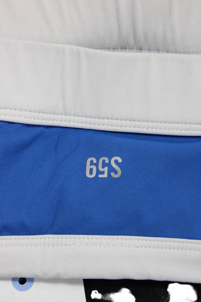Splits 59 Womens Stretch Knit Square Neck Sports Bra Blue White Size Small