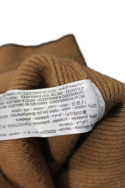 Zara Unisex Cardigan Brown V-Neck Long Sleeve Button Solid Size S