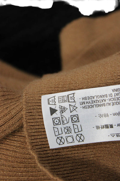 Zara Unisex Cardigan Brown V-Neck Long Sleeve Button Solid Size S