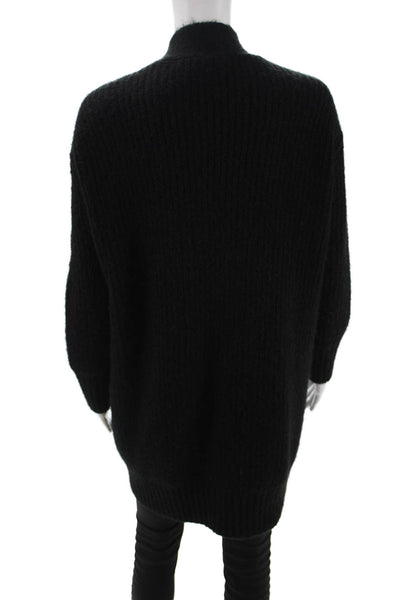 Zara Unisex Black V Neck Cardigan Polyester Acrylic Elastane Size S
