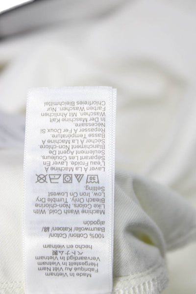 J Crew Unisex White High Rise 90s Cotton Jeans Button Fly 32 Inseam Size 25