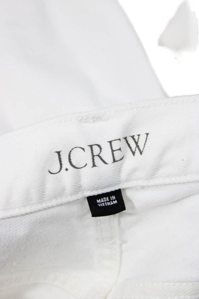 J Crew Unisex White High Rise 90s Cotton Jeans Button Fly 32 Inseam Size 25