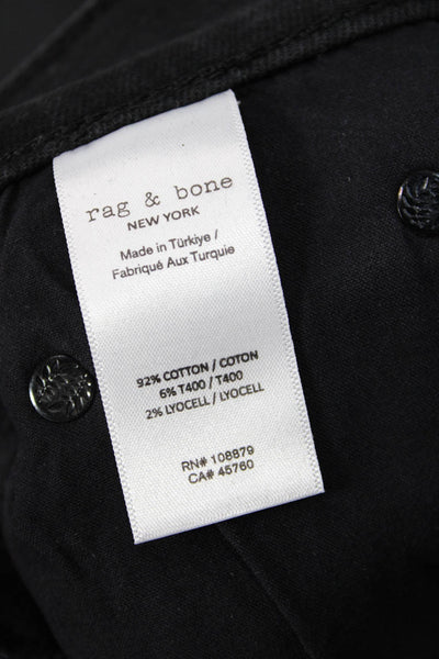 Rag & Bone Womens Cropped Flared Black Mid Rise Jeans Size 24