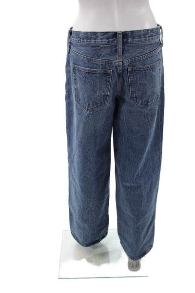 J Crew Womens Wide-Leg Jeans Blue 100% Cotton Low Rise Inseam 31 Size 25