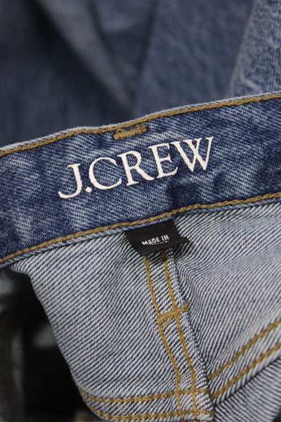 J Crew Womens Wide-Leg Jeans Blue 100% Cotton Low Rise Inseam 31 Size 25