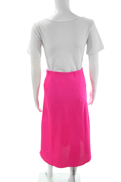 J Crew Womens A-Line Midi Skirt Pink Solid Polyester Size 2XS