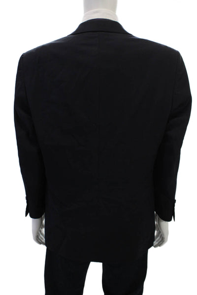 Jos A Bank Mens Dark Blue 100% Wool Classic Suit Jacket Collared Button Size 42